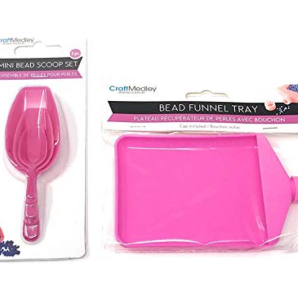 Bead Funnel Tray with Cap & Mini Bead Scoop Set